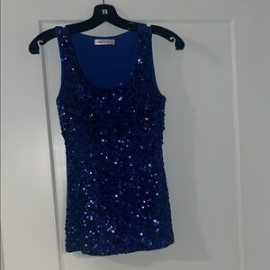 Blue Sequin Women's Top